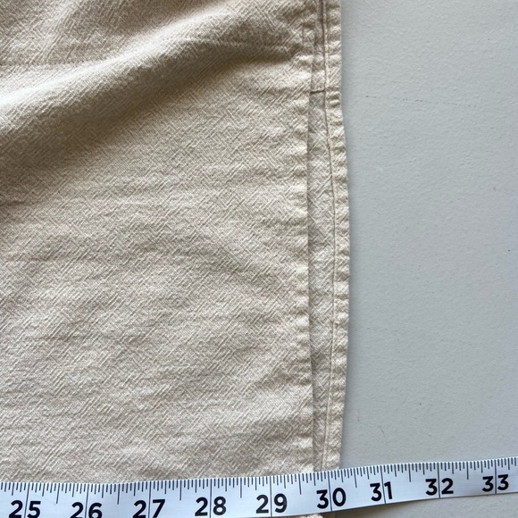 Soft Surroundings Wide Leg Cotton Pants Pull On Buttons Lagenlook Tan Size 1X - Picture 7 of 11